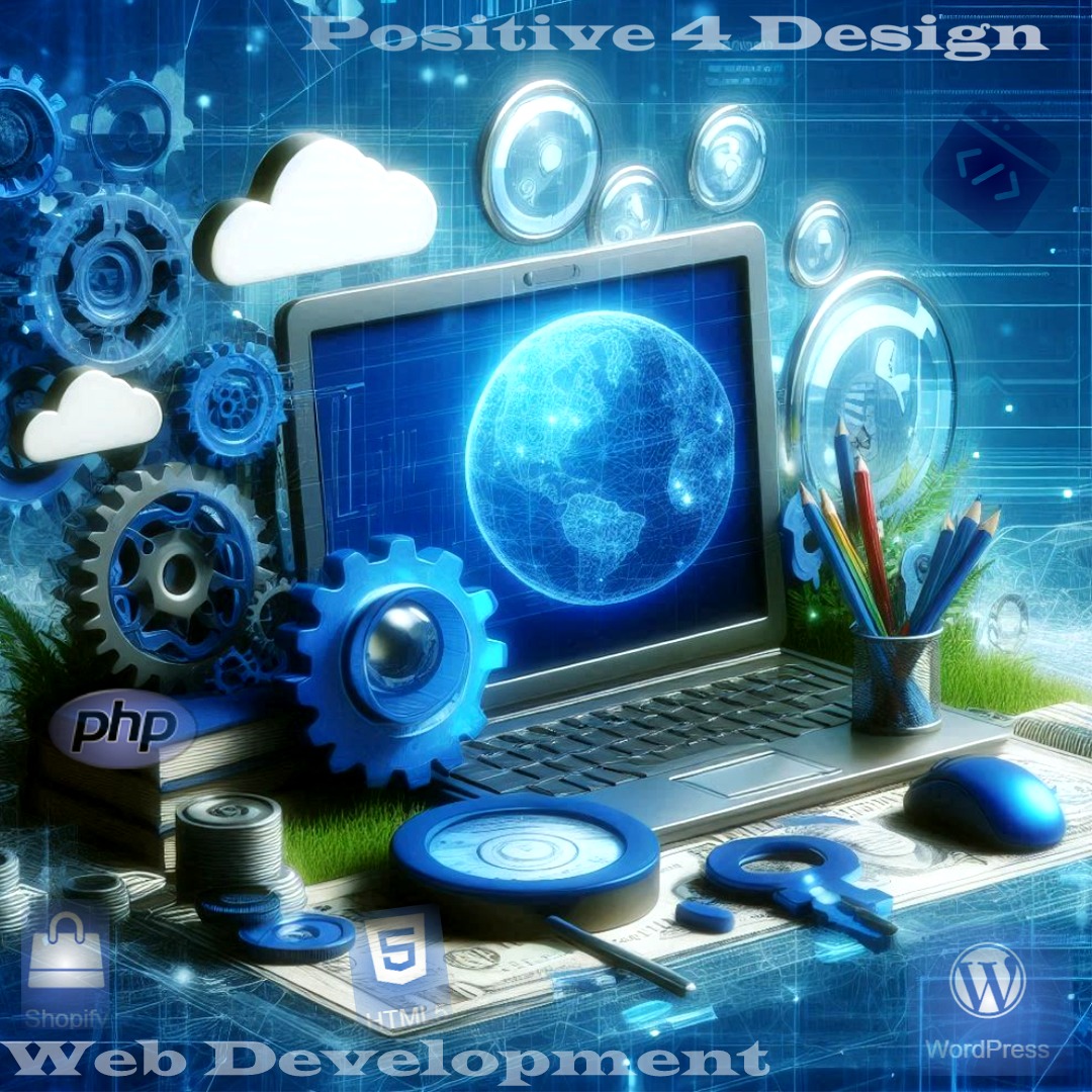 Custom Web Development Solutions by Positive 4 Design - Professional developers working on website